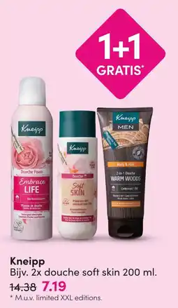 DA Kneipp douche soft skin 200 ml aanbieding