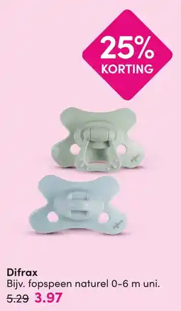 DA Difrax fopspeen naturel aanbieding
