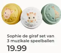 Prenatal sophie de giraf set van 3 muzikale speelballen aanbieding