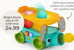 Prenatal Bright Starts pop & roll safari bus aanbieding