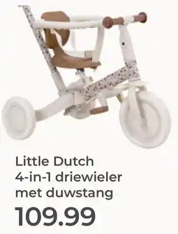 Prenatal Little Dutch 4-in-1 driewieler met duwstang aanbieding