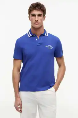 Wehkamp Tommy Hilfiger regular fit polo met logo - blauw aanbieding