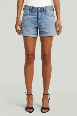 Wehkamp G-STAR regularwaist short medium blue denim aanbieding