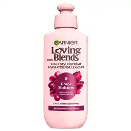 Kruidvat Garnier Loving Blends Grape Moisture 2-in-1 Hydraterende Leave-In Stylingcrème aanbieding