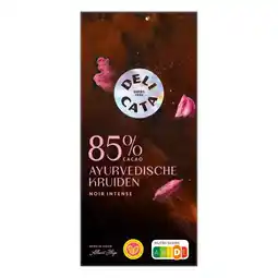 Albert Heijn Delicata Reep 85% cacao ayurvedische kruiden aanbieding