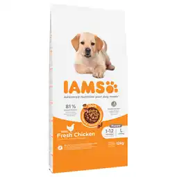 Zooplus 10 kg + 2 kg gratis! IAMS Advanced Nutrition droogvoer voor honden 12 kg - Puppy Large met Kip aanbieding