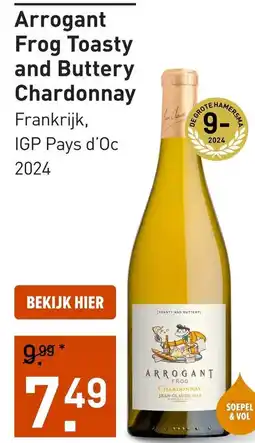 Gall & Gall Arrogant Frog Toasty and Buttery Chardonnay aanbieding
