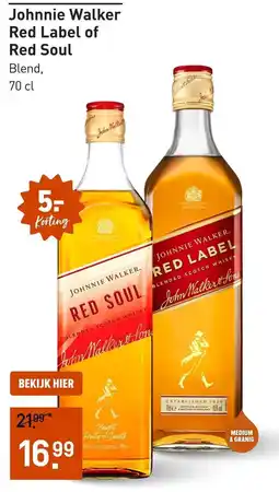 Gall & Gall Johnnie Walker Red Label of Red Soul aanbieding