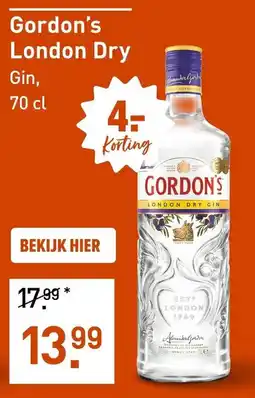 Gall & Gall Gordon's London Dry Gin aanbieding
