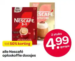 Spar alle Nescafé oploskoffie doosjes aanbieding
