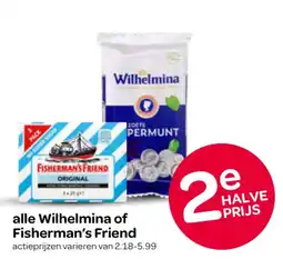 Spar alle Wilhelmina of Fisherman's Friend aanbieding