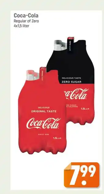 Lekker Makkelijk Coca-cola regular of zero 4x1,5 liter aanbieding