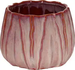 Intratuin Mega Collections bloempot Wave Fan rood D 22,5 H 17 cm aanbieding