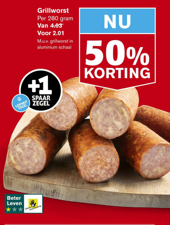 Hoogvliet Grillworst aanbieding