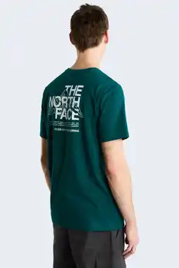 Wehkamp The North Face T-shirt Mountain Sketch - donkergroen aanbieding