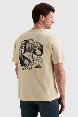 Wehkamp PME Legend regular fit T-shirt met backprint - ecru aanbieding