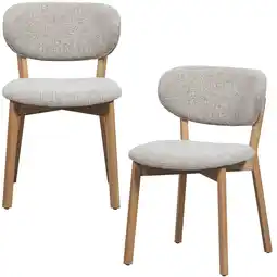 Wehkamp WOOOD Udar Eetkamerstoelen Houten Frame - Naturel - Set van 2 aanbieding