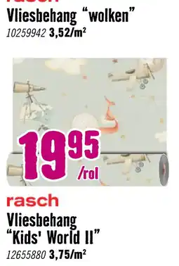 Hornbach rasch Vliesbehang "wolken" aanbieding