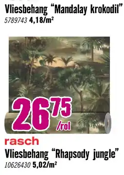 Hornbach rasch Vliesbehang "Mandalay krokodil" aanbieding