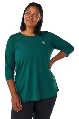 Wehkamp ACTIVE By Zizzi sportshirt met driekwart mouwen - donkergroen aanbieding