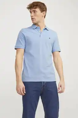 Wehkamp JACK & JONES ESSENTIALS slim fit polo JJEPAULOS blauw aanbieding