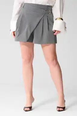 Wehkamp Shoeby skort met krijtstreep - grijs aanbieding