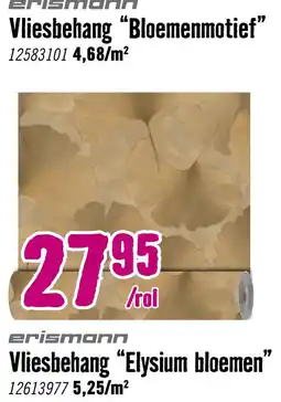 Hornbach erismann Vliesbehang "Bloemenmotief" aanbieding