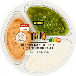 Jumbo Jumbo Trio Dip Mediterraanse Stijl 150 g aanbieding