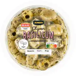 Jumbo Jumbo Olijven Basilicum 140 g aanbieding