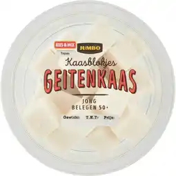Jumbo Jumbo Kaasblokjes Geitenkaas Jong Belegen 50+ 100 g aanbieding