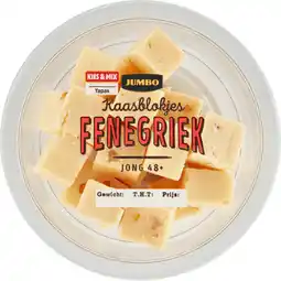 Jumbo Jumbo Kaasblokjes Fenegriek Jong 48+ 100 g aanbieding