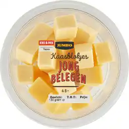 Jumbo Jumbo Kaasblokjes Jong Belegen 48+ 130 g aanbieding