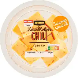 Jumbo Jumbo Kaasblokjes Chili Jong 45+ 100 g aanbieding