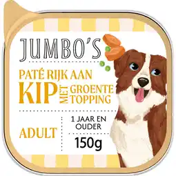 Jumbo Jumbo's Paté Rijk aan Kip Adult 150 g aanbieding