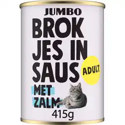 Jumbo Jumbo Brokjes in Saus met Zalm Adult 415 g aanbieding