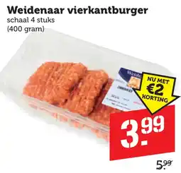Coop Weidenaar vierkantburger aanbieding