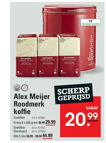 Sligro Alex Meijer Roodmerk Koffie aanbieding