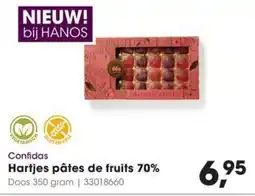 HANOS Confidas Hartjes pâtes de fruits 70% aanbieding