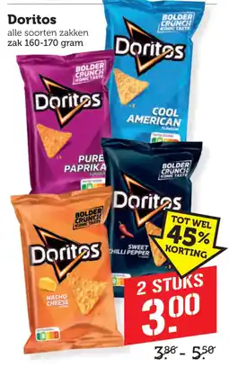 Coop Doritos alle soorten zakken aanbieding