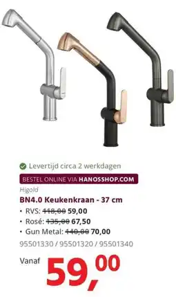 HANOS Higold BN4.0 Keukenkraan aanbieding