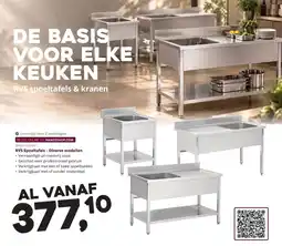 HANOS RVS spoel tafels & kranen aanbieding