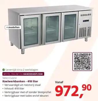 Select Cuisine Koelwerkbanken