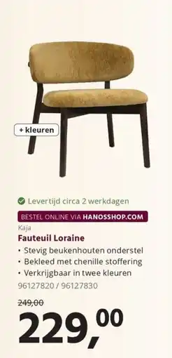 HANOS Kaja Fauteuil Loraine aanbieding