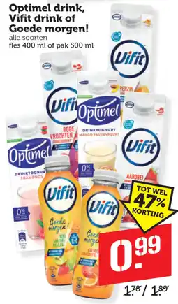 Coop Optimel drink, Vifit drink of Goede morgen! aanbieding