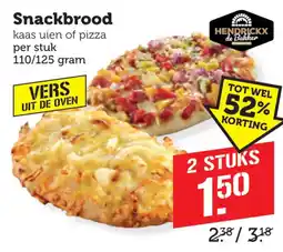 Coop hendrickx de bakker snackbrood kaas uien of pizza aanbieding