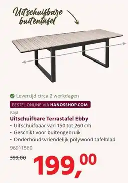 HANOS Kaja Uitschuifbare Terrastafel Ebby aanbieding