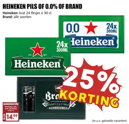 De Boerenschuur Heineken pils of 0.0% of Brand aanbieding