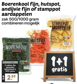 De Boerenschuur boerenkool fijn, hutspot, andijvie fijn of stamppot aardappelen aanbieding