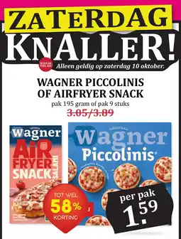 De Boerenschuur wagner piccolinis of airfryer snack aanbieding
