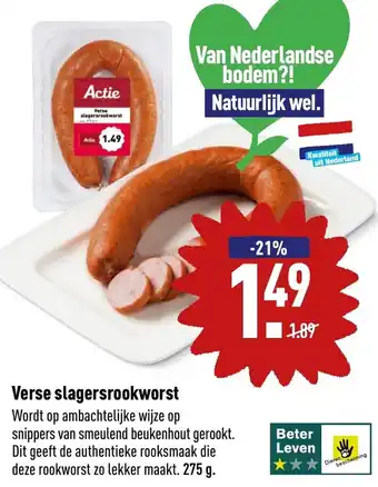 ALDI Verse slagersrookworst 275g aanbieding